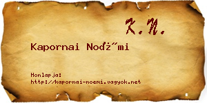 Kapornai Noémi névjegykártya