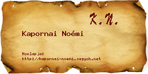 Kapornai Noémi névjegykártya