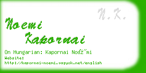 noemi kapornai business card